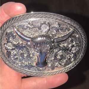 Bull skull belt buckle